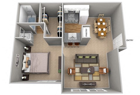 A1 | 1 Bed / 1 Bath | 522 Sq Ft at The Frederick, San Antonio